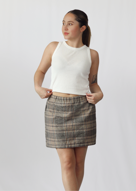 Harvest Plaid Mini Skirt