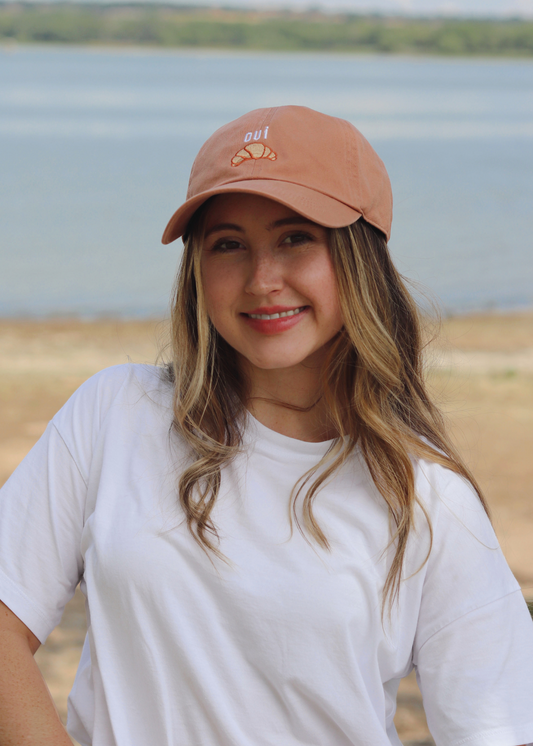 Oui Croissant Baseball Cap