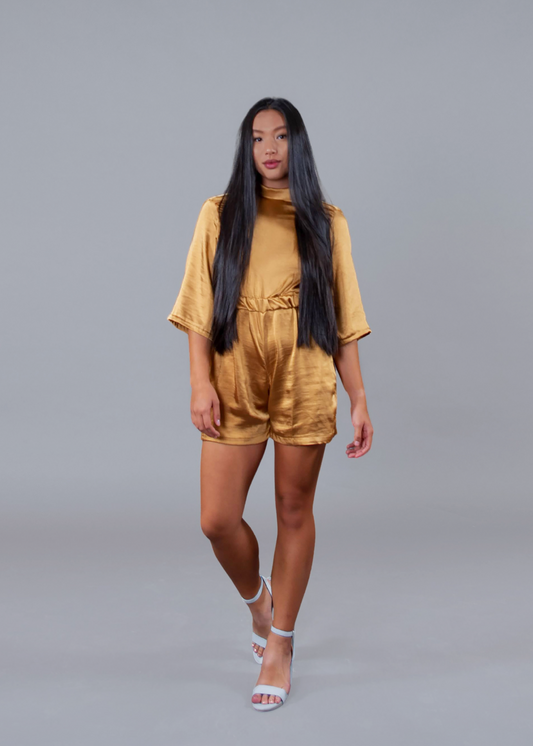 Bejeweled Nights Gold Romper