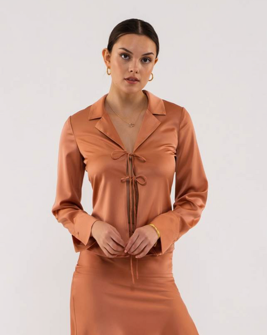 Double Tie Satin Top