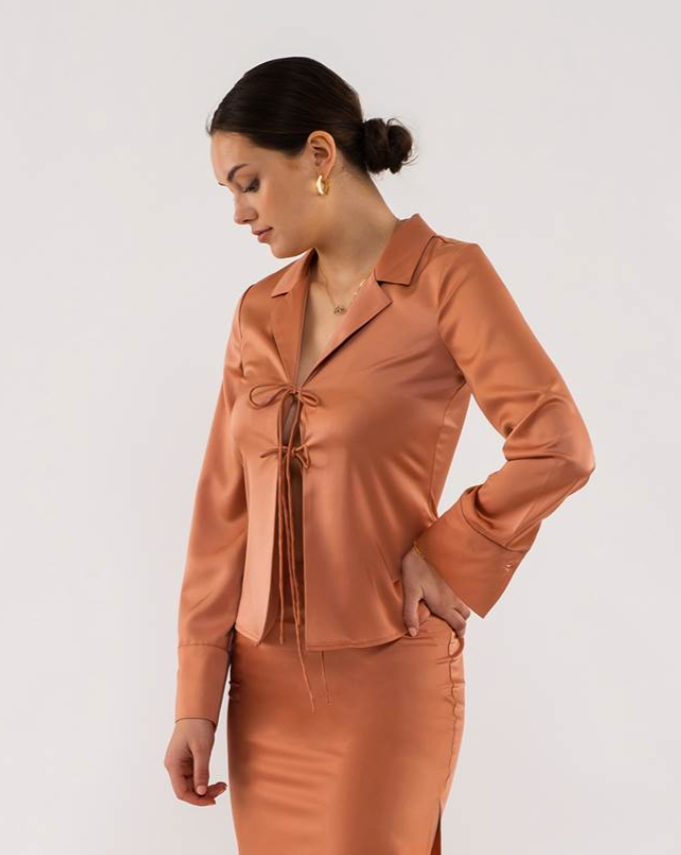 Double Tie Satin Top