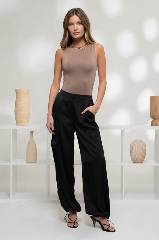 Satin Cargo Pants