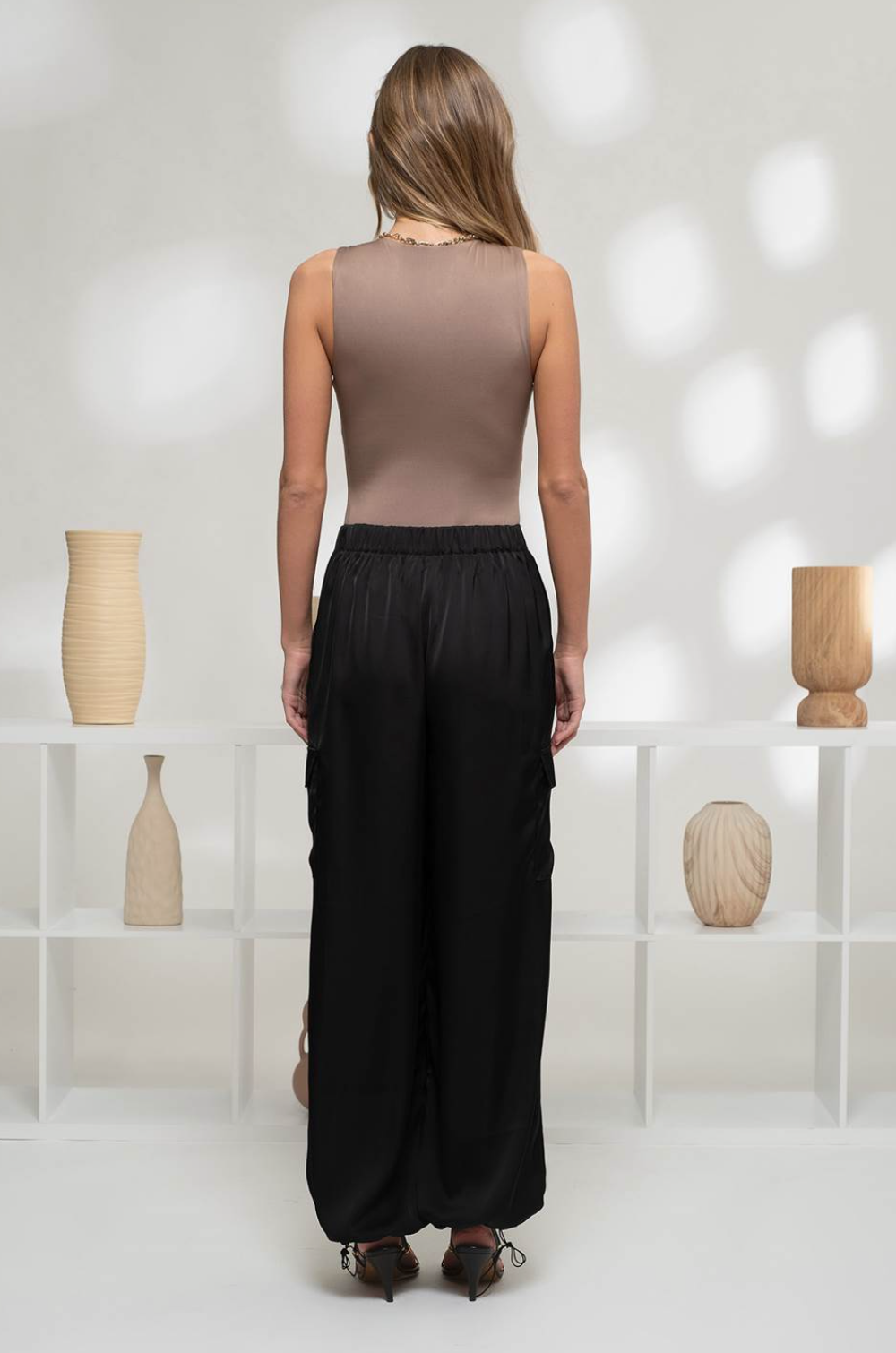 Satin Cargo Pants