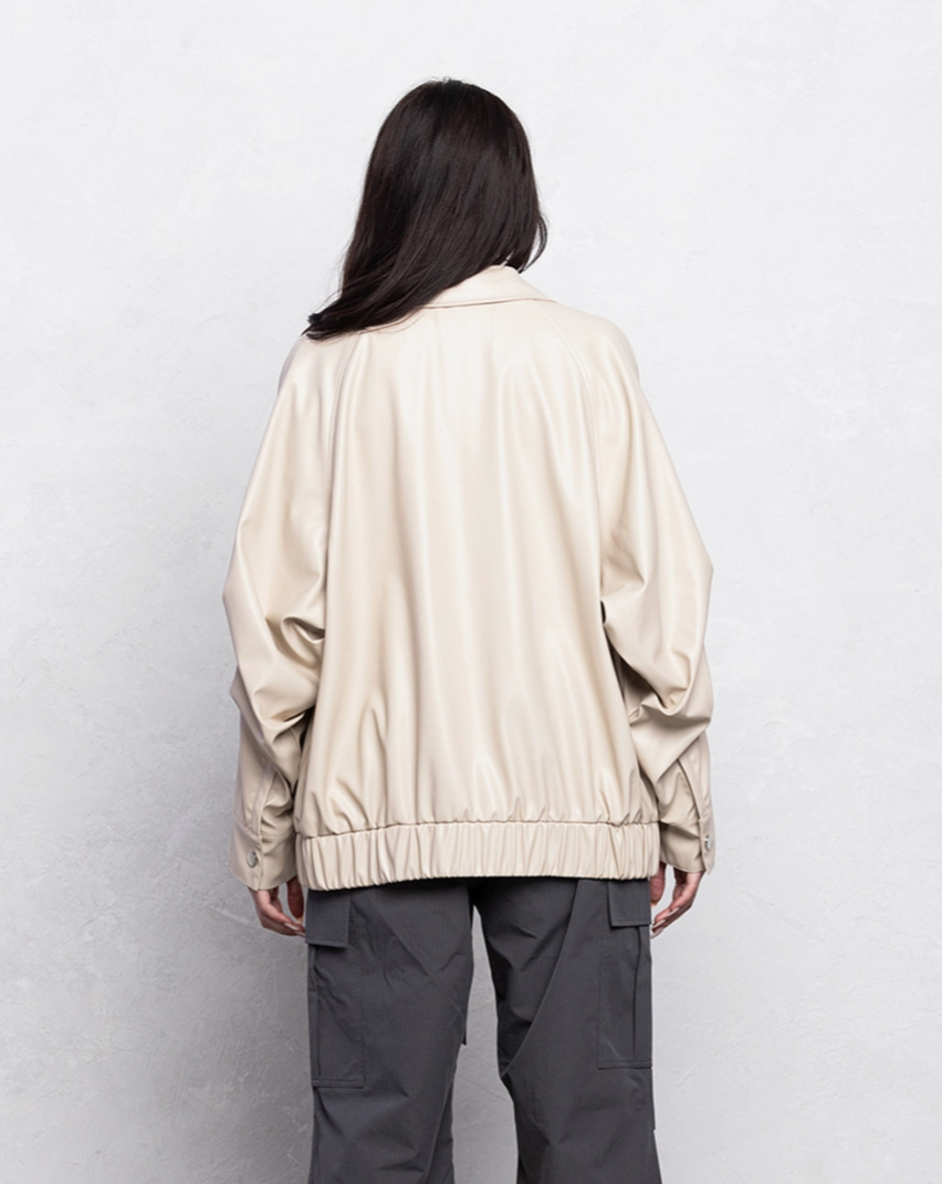 Faux Leather Oversized Jacket