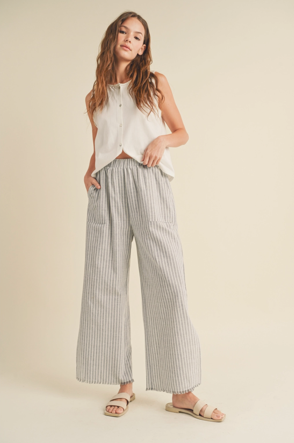 Seaside Striped Linen Pants