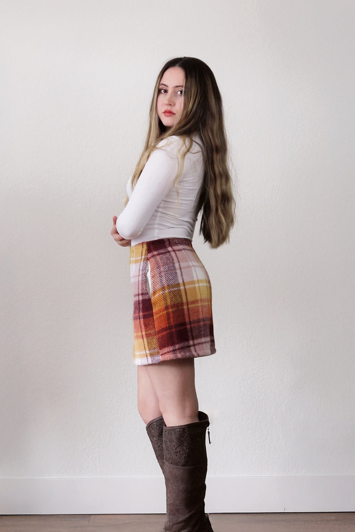 Sorbet Plaid Mini Skirt