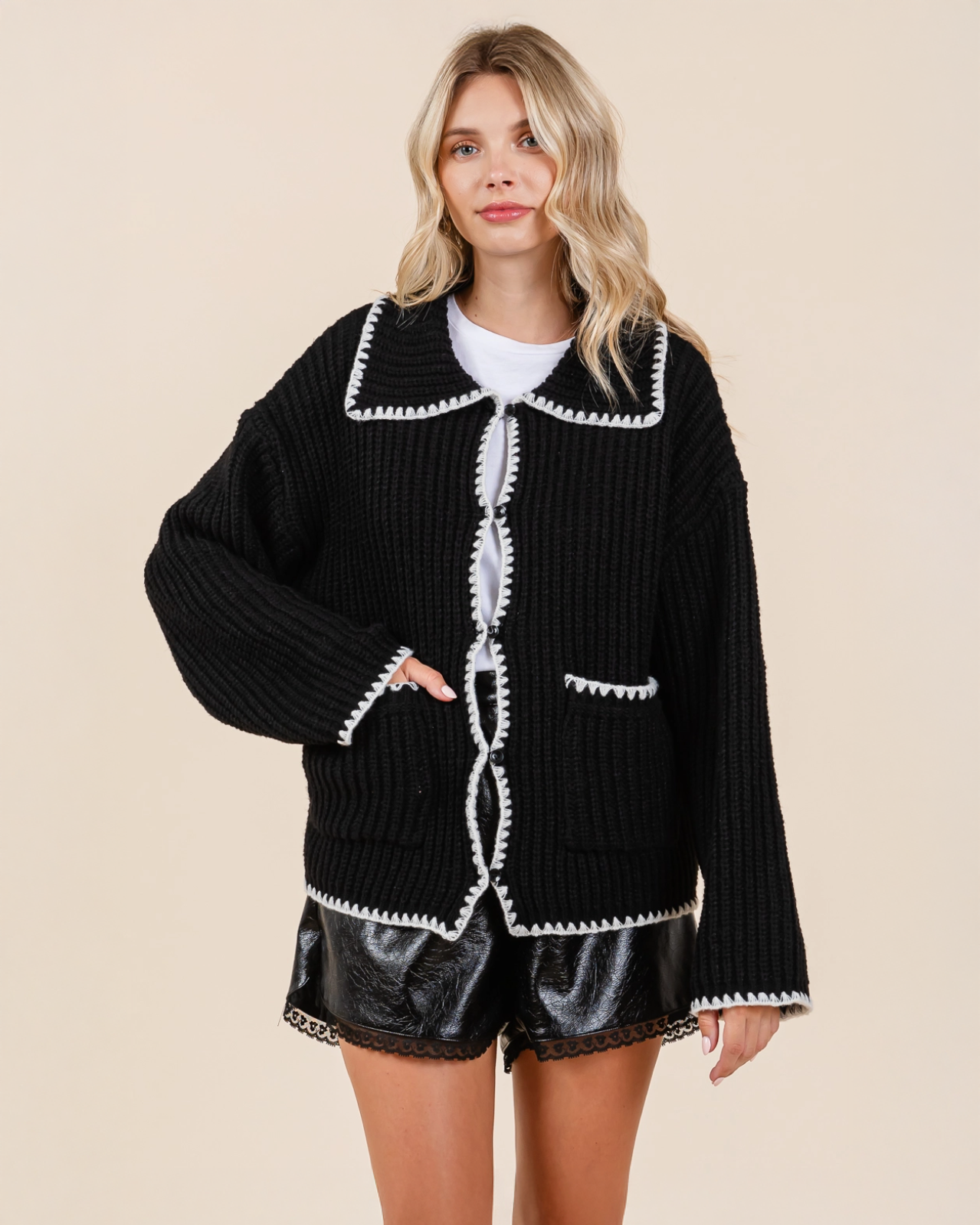 Patch Pocket Knit Cardigan