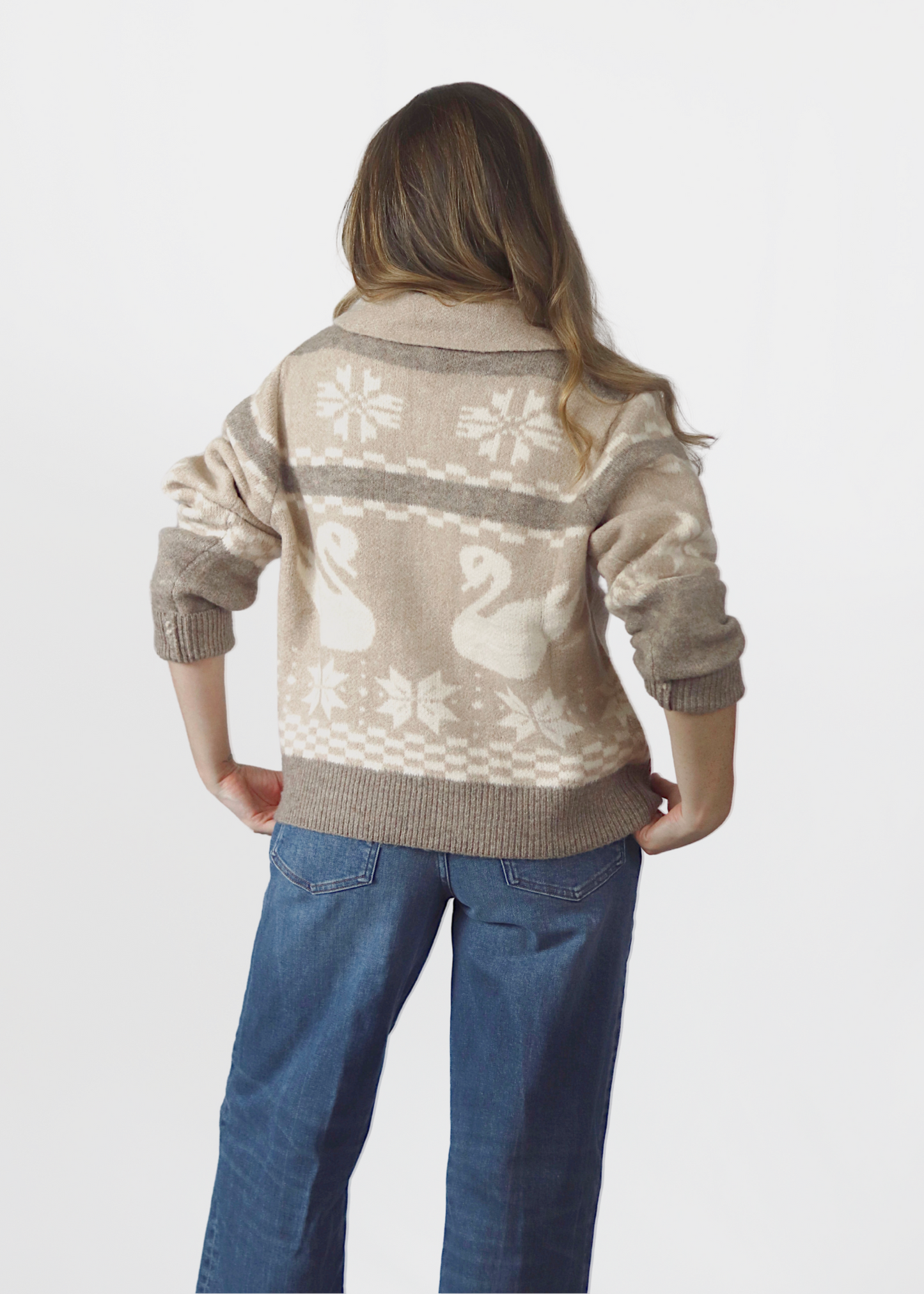 Swan Lake Zip Up Sweater