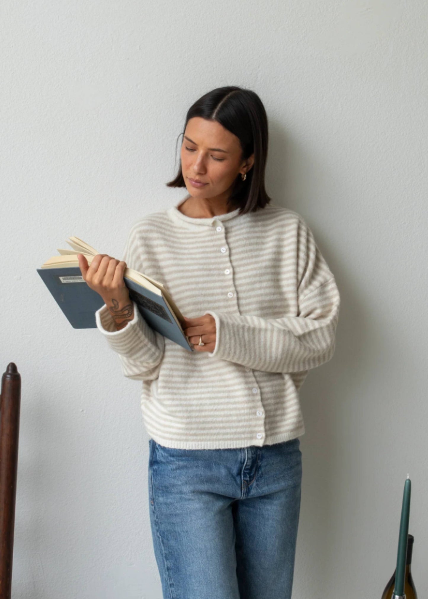 Cream Piper Stripe Cardigan
