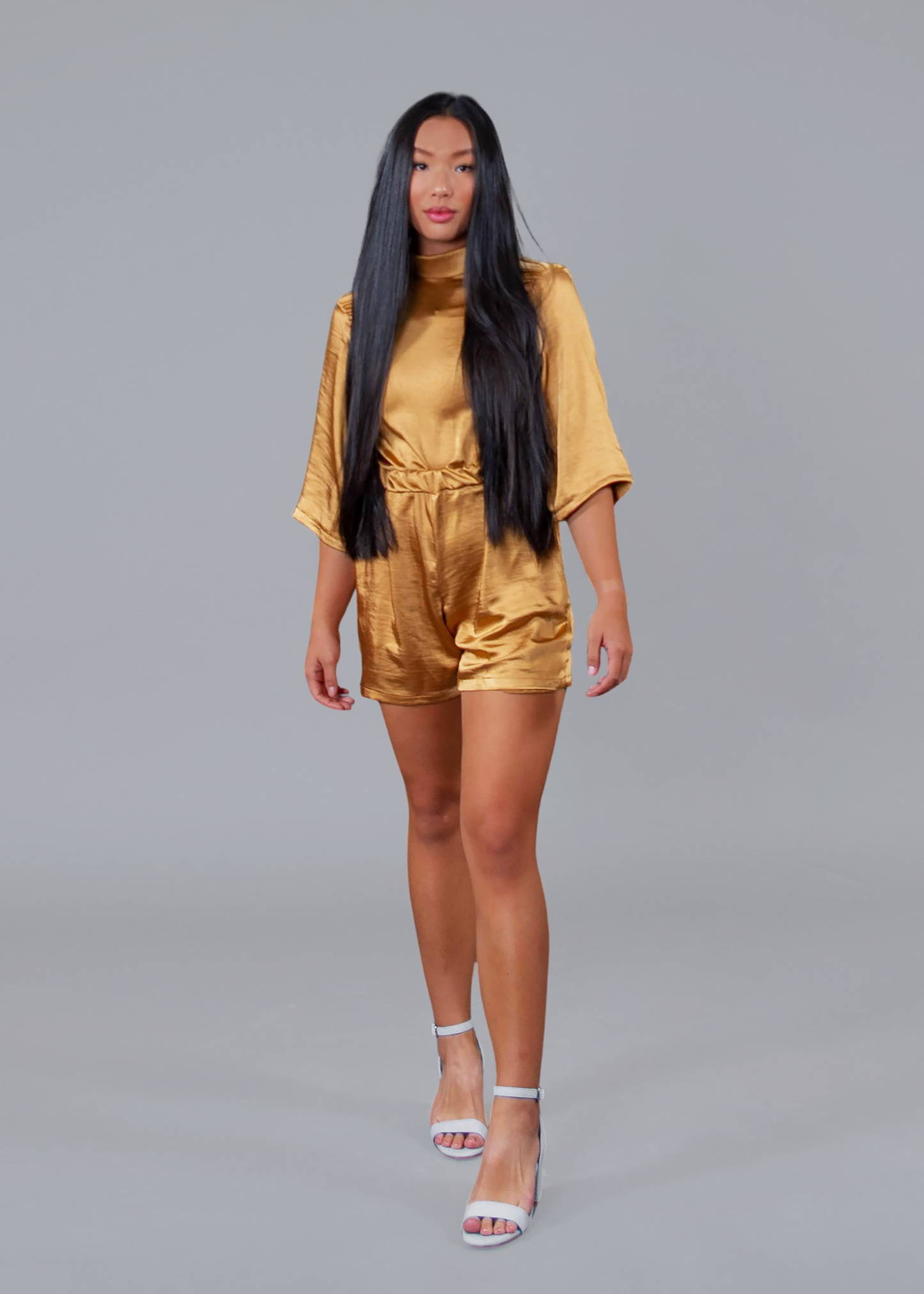 Bejeweled Nights Gold Romper