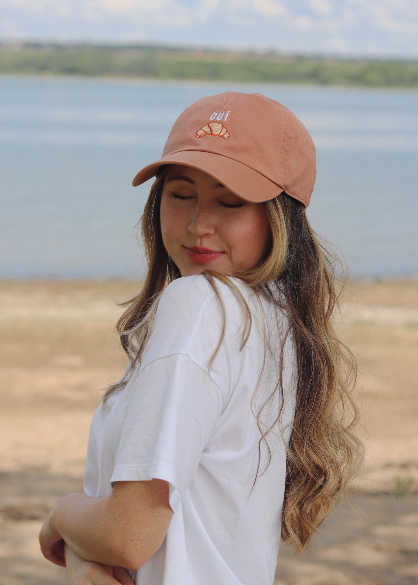 Oui Croissant Baseball Cap