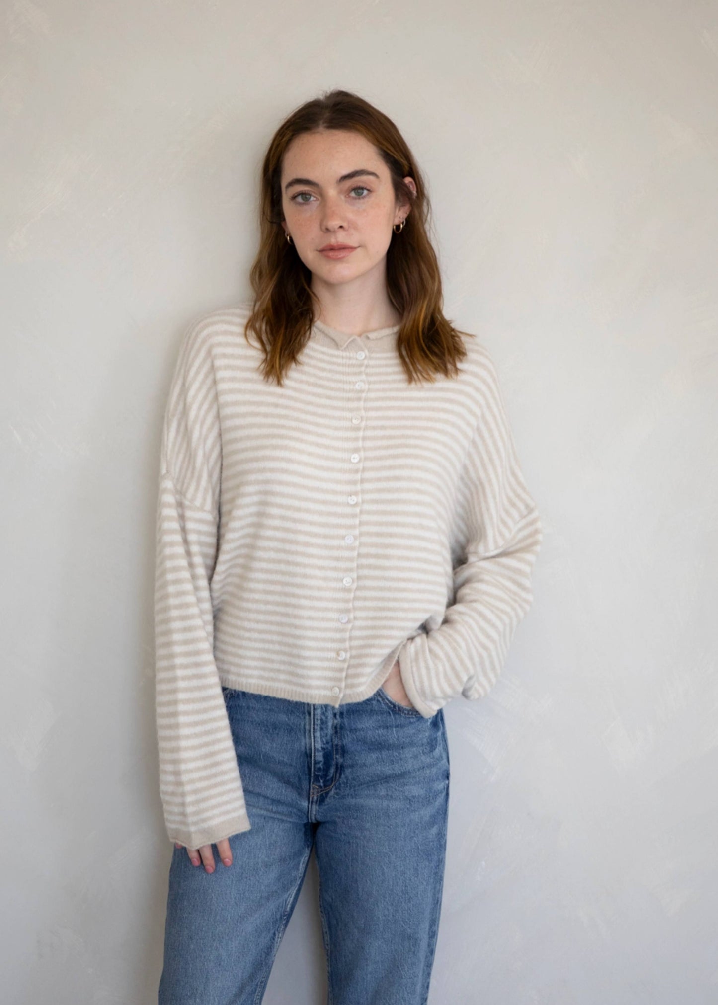Cream Piper Stripe Cardigan