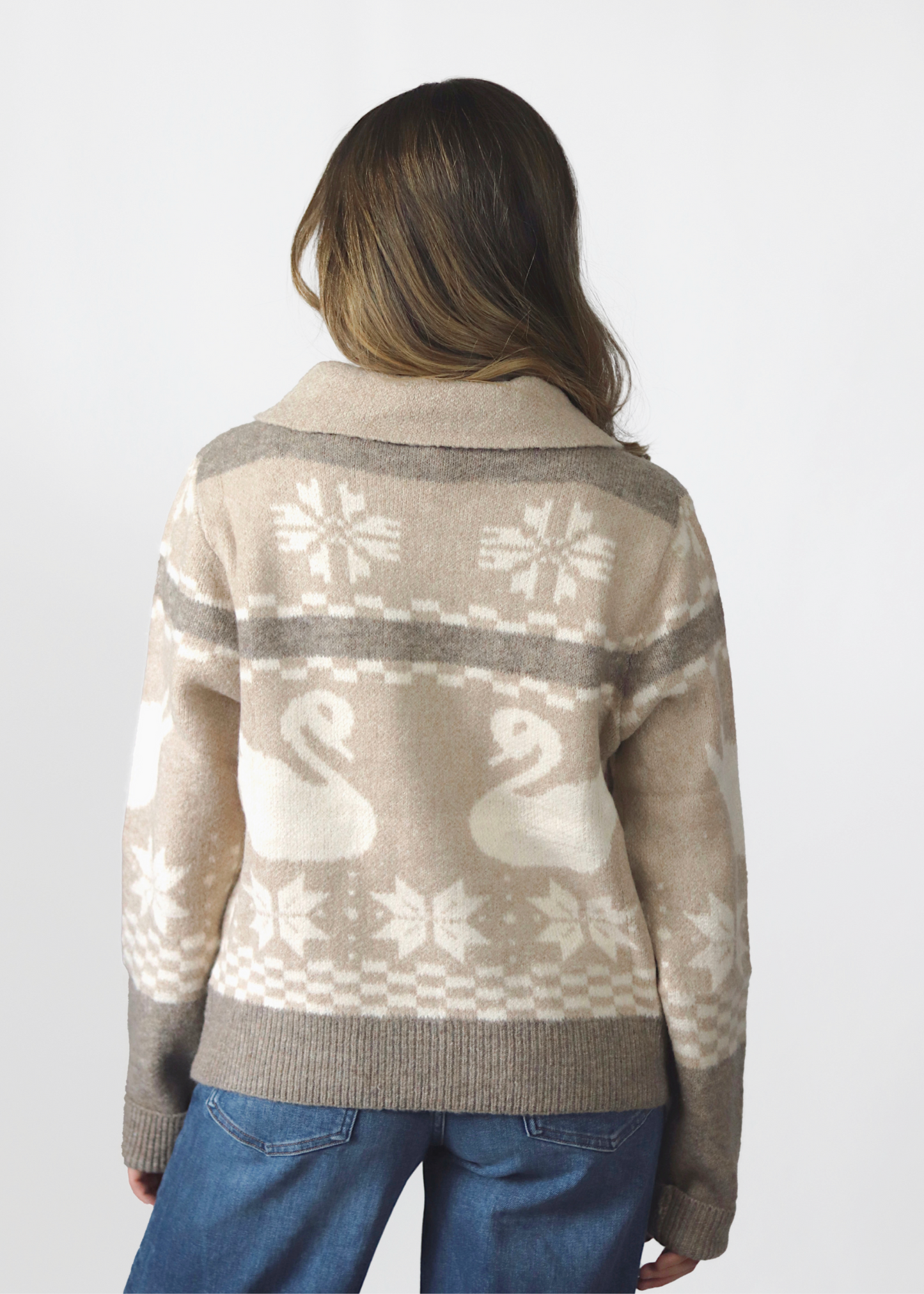 Swan Lake Zip Up Sweater