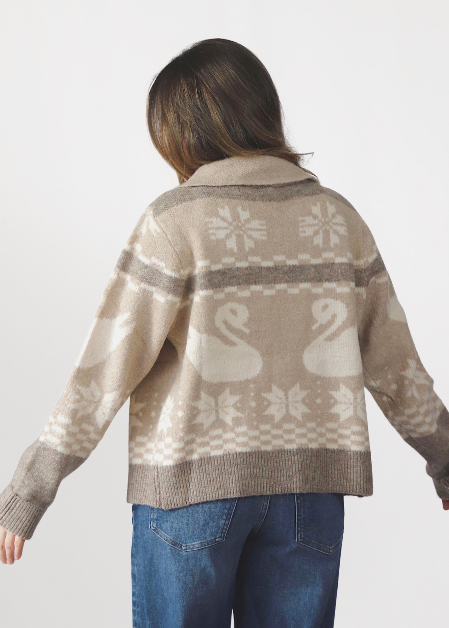 Swan Lake Zip Up Sweater
