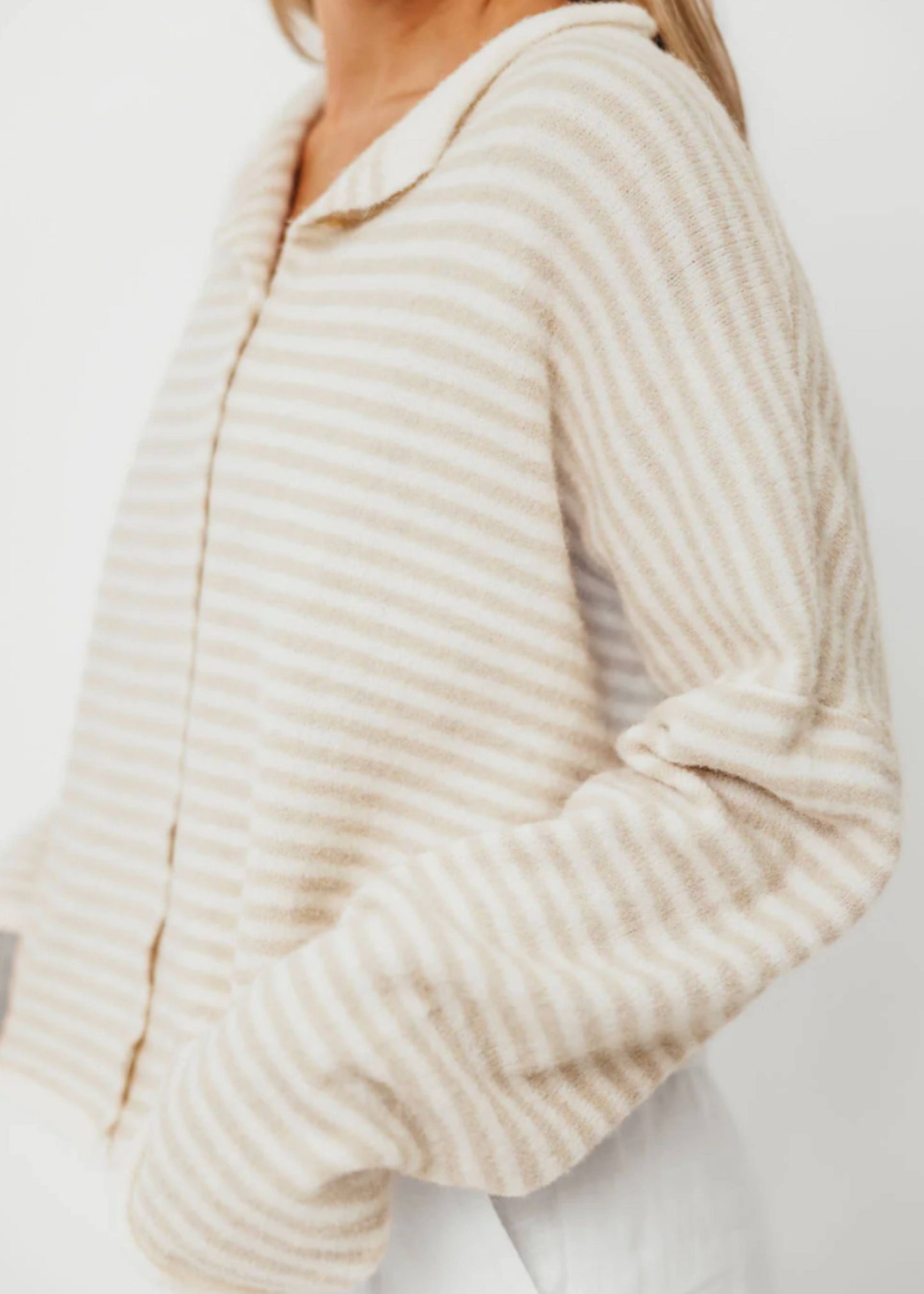 Cream Piper Stripe Cardigan