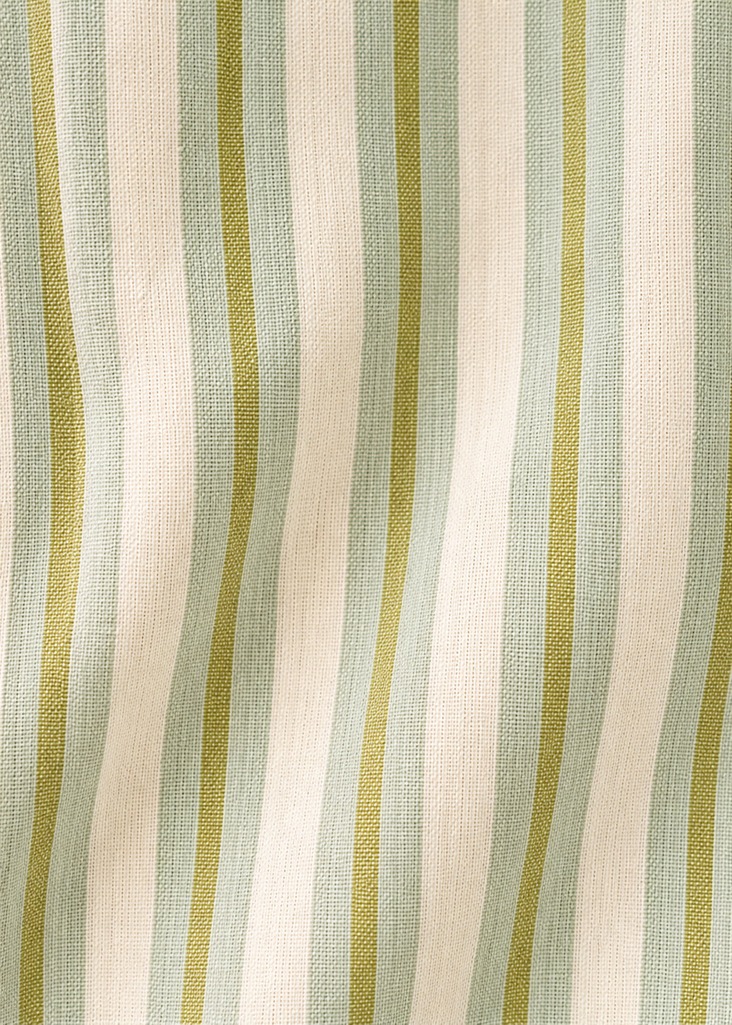 Striped fabric with green and beige colors