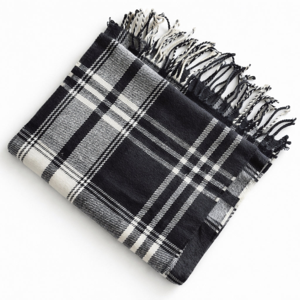 Plaid Fringe Scarf