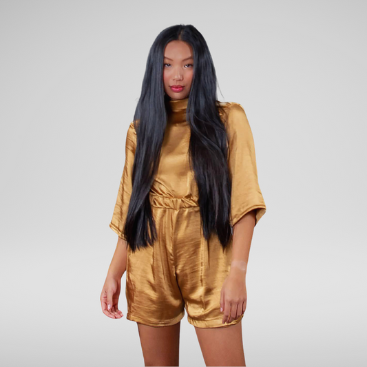 Bejeweled Nights Gold Romper