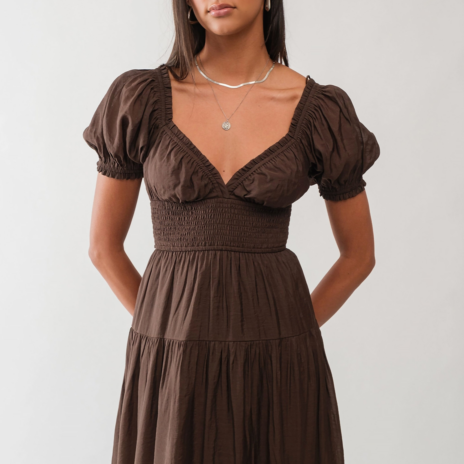 Paige Tiered Midi Dress The Hyve Boutique Paige Tiered Midi Dress The Hyve Boutique