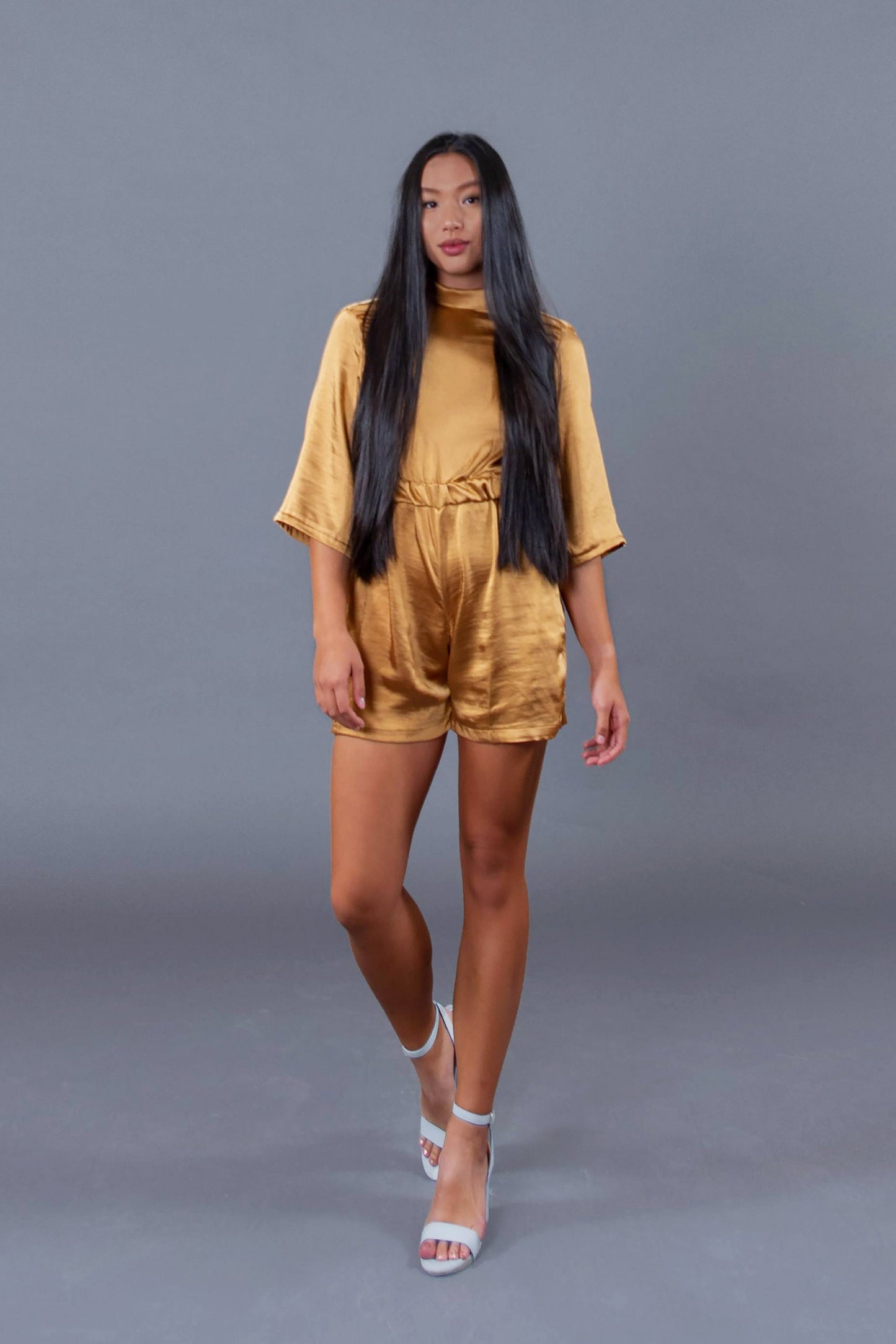 Bejeweled Nights Gold Romper