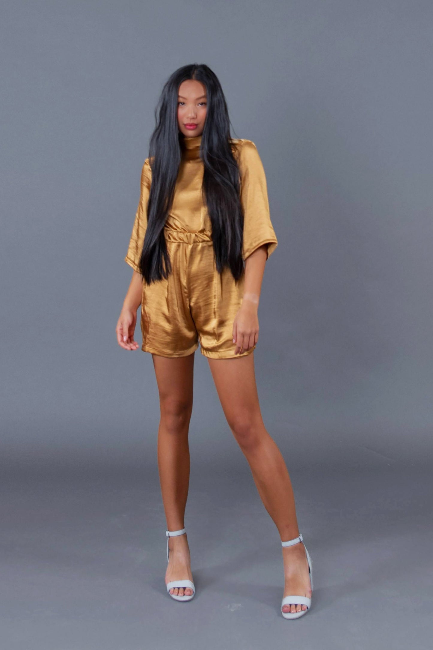 Bejeweled Nights Gold Romper