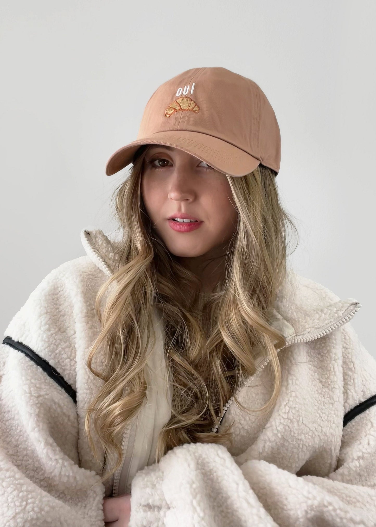 Oui Croissant Baseball Cap