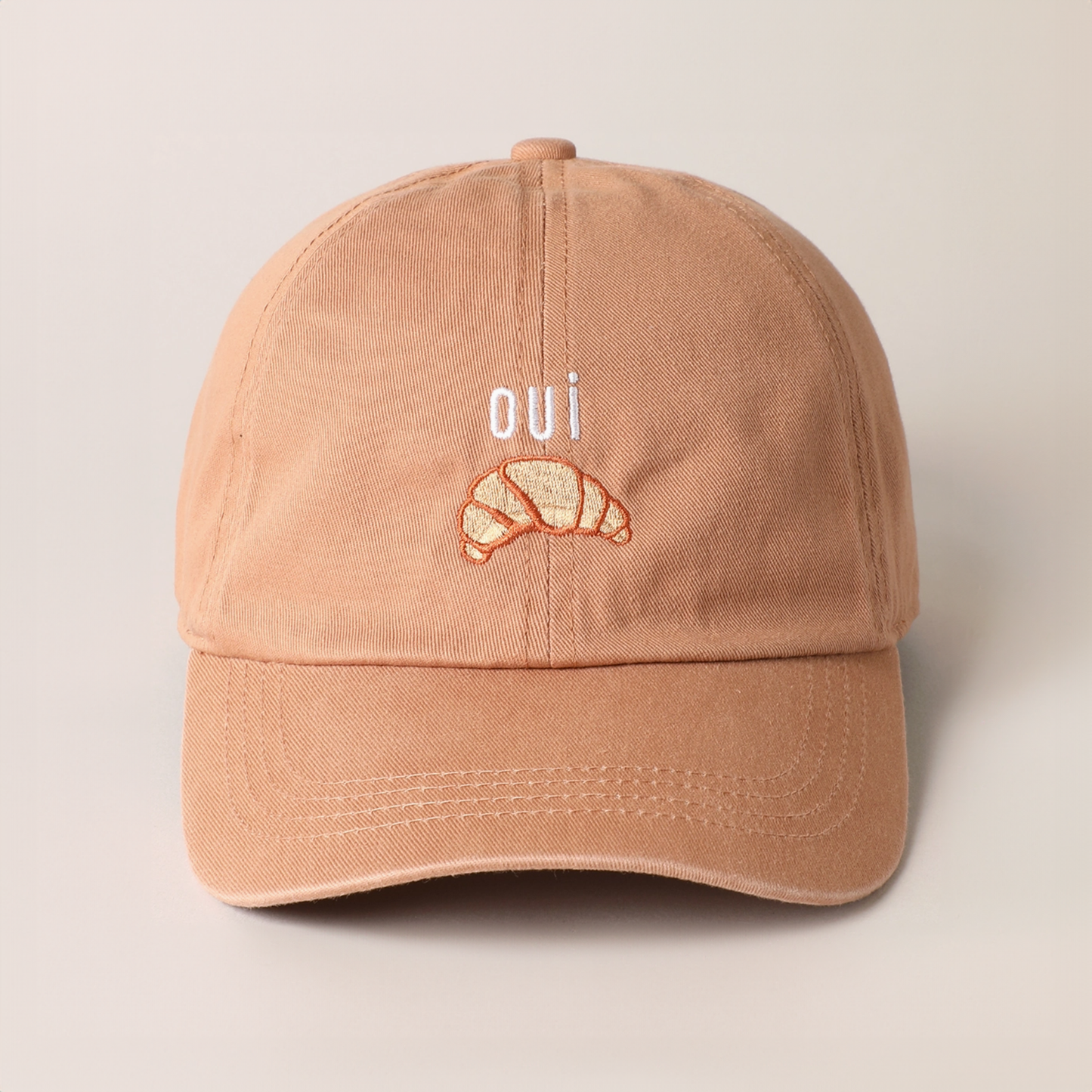 Oui Croissant Baseball Cap