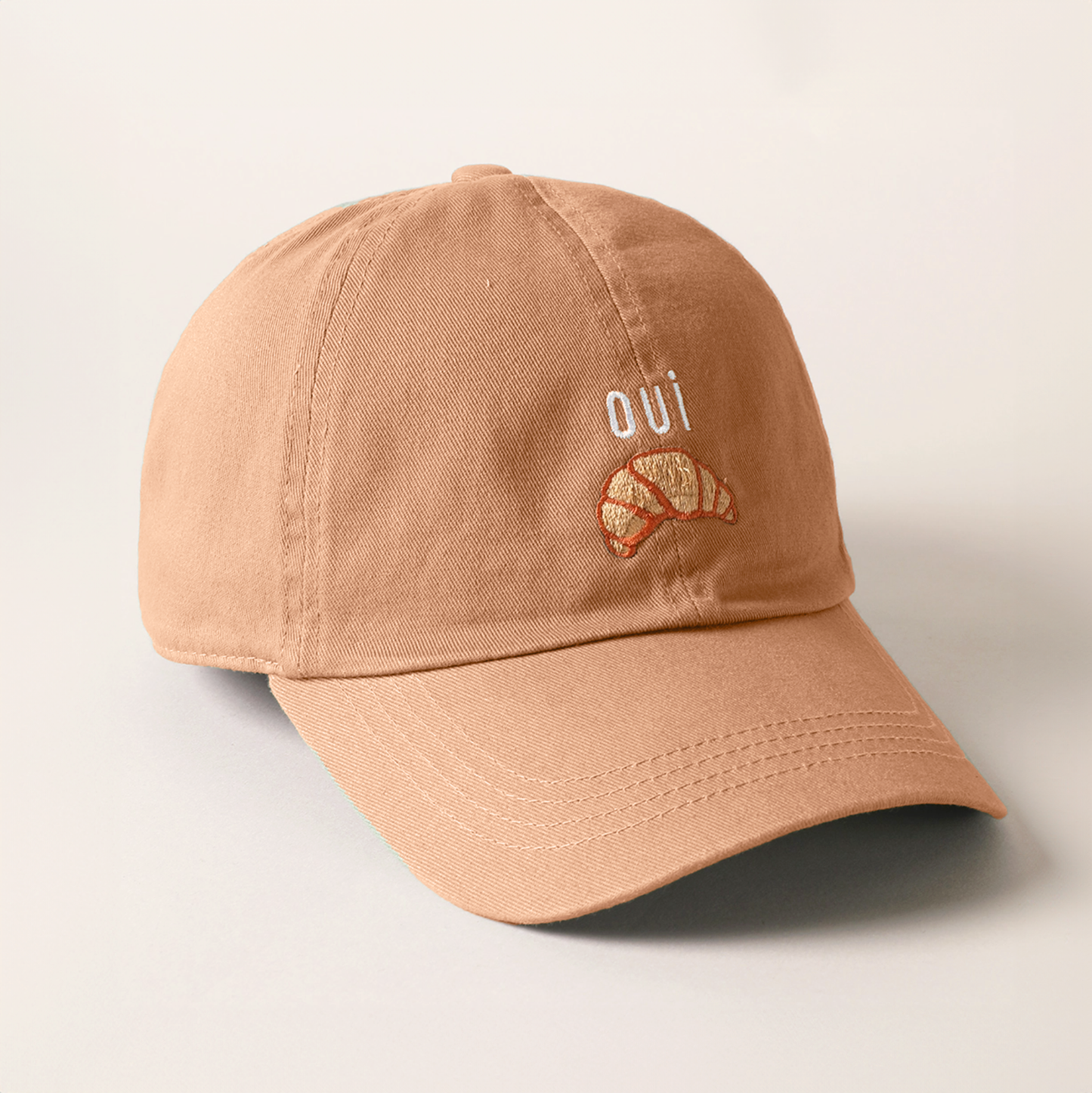 Oui Croissant Baseball Cap