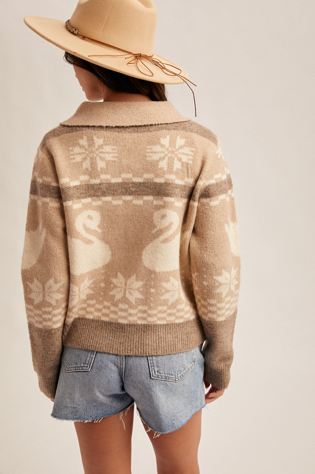 Swan Lake Zip Up Sweater